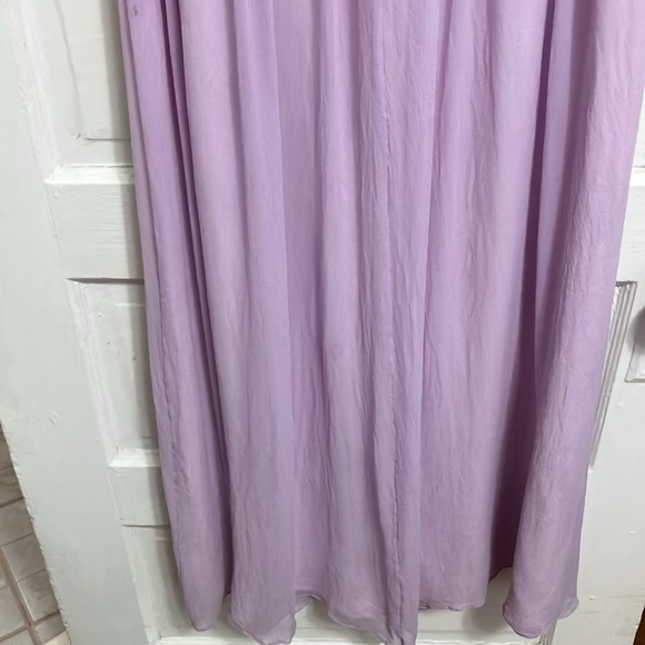 Like new !  100% silk chiffon , lilac color dress with beaded embellishments. - Picture 7 of 15